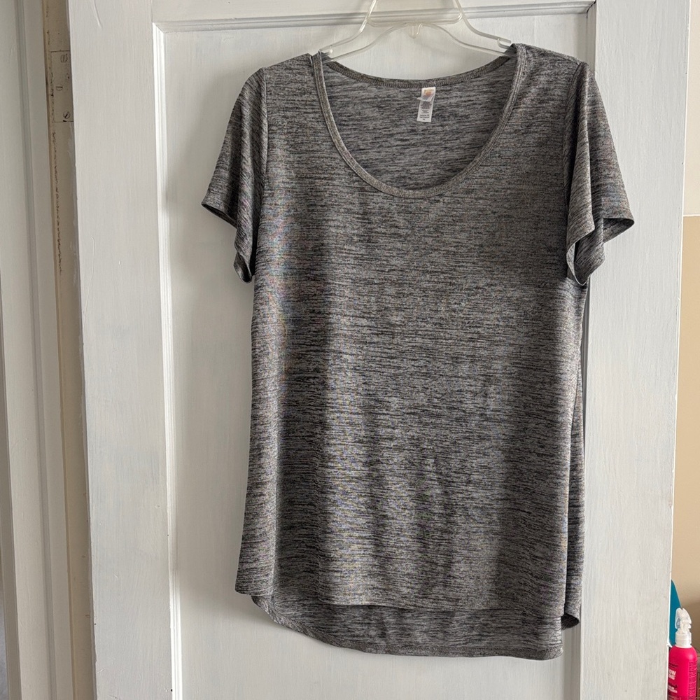 LuLaRoe Heathered Gray Short Sleeve Tee